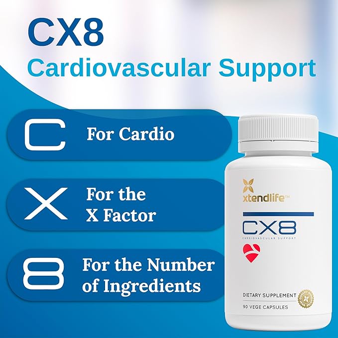 Xtendlife CX8 Heart Health Supplement- Vitamin K2 MK7, Vitamin D3, Tocotrienols, and Sea Buckthorn for Cardiovascular Health - 30 Day Supply