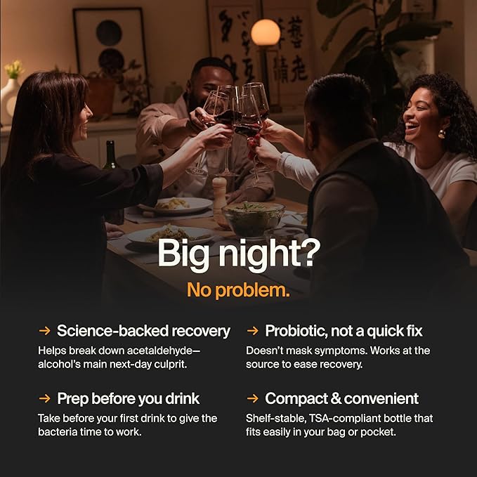 ZBiotics — Feel Better After Drinking, Wake Up Refreshed, Science-Backed, Patented Probiotic for Easier Mornings, Travel-Friendly, 6-Pack of 0.5 Fl Oz Bottles