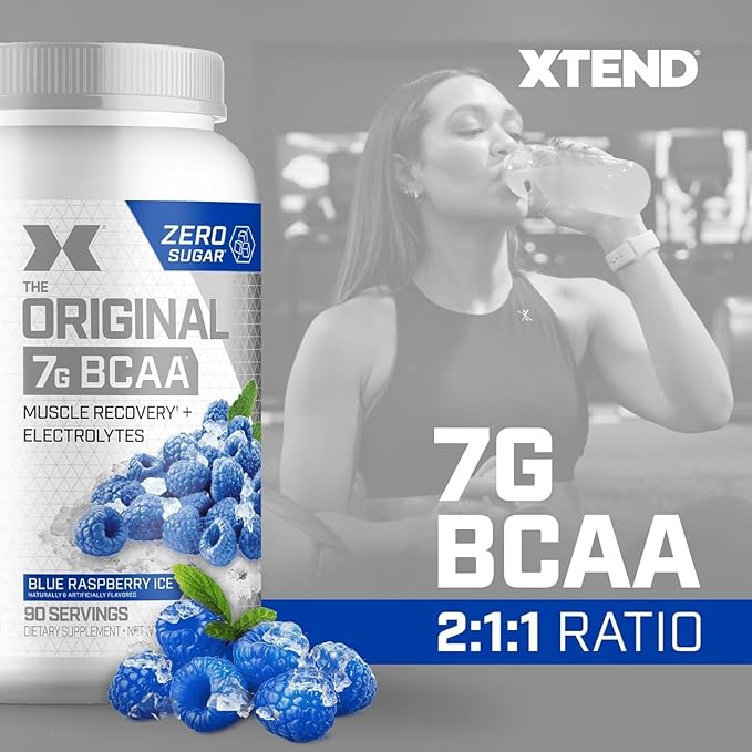 Xtend XTEND Original BCAA Powder 7g BCAA and 2.5g L-Glutamine, Sugar Free Post Workout Muscle Recovery Drink with Amino Acids for Men & Women, 90 Servings