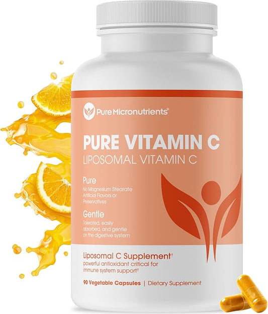 Pure Micronutrients Pure Liposomal Vitamin C - 1400mg Per Serve Supplement - 90 Capsules - High Absorption VIT C Ascorbic Acid Pills