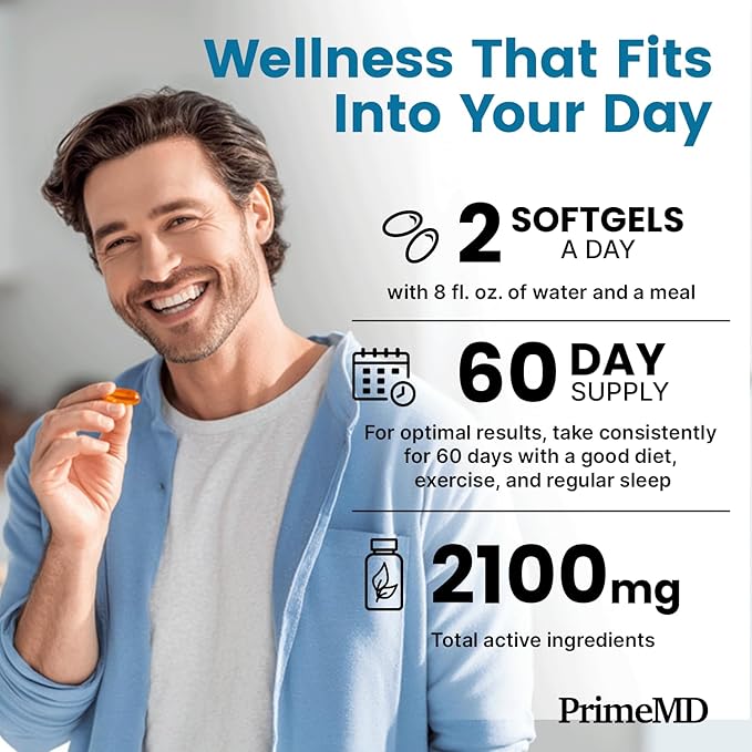 5-in-1 Fish Oil Omega 3 Fatty Supplements (2100mg) - Omega 3 Fish Oil with Vitamins D3 K2 and CoQ10 - Lemon Flavored (120 softgels)