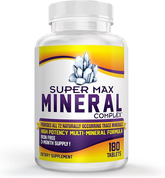 3-Month Multimineral Supplement (Iron Free) Natural Multiminerals | High-Potency Multi Mineral Supplements (15-in-1) Blended Minerals Formula | Mineral Complex | 90-Day Bulk Supply | 180 Tablets