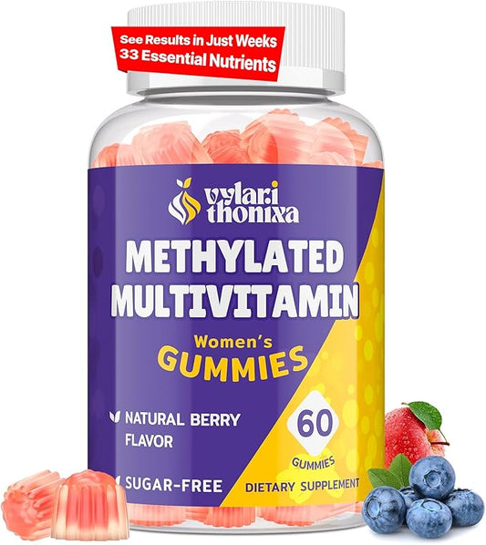 33-in-1 Methylated Multivitamin Gummies for Women – Methylated Multivitamin Contains Methylated B Complex, Folate, TMG, and Vitamins A, C, E & K – Sugar-Free & Vegan