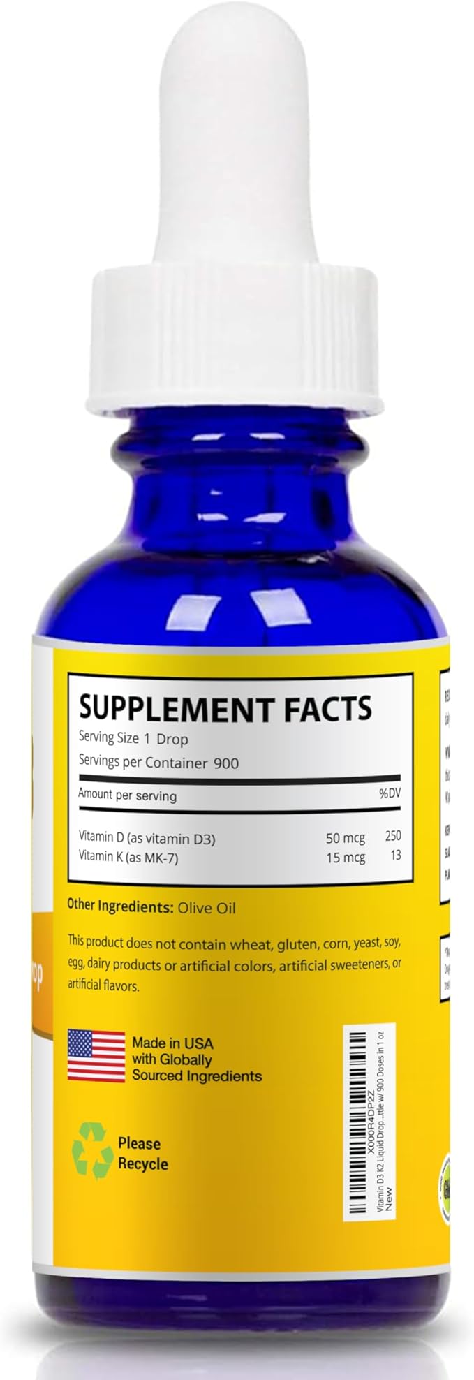 Vitamin D3 K2 Liquid Drops - Liquid Vitamin-D3 2000 IU Per Drop with K2 Supplements for Adults & Kids - VIT D for Healthy Bones, Heart & Immune Health - Vitamin D K2 MK7 Dropper 1 Oz