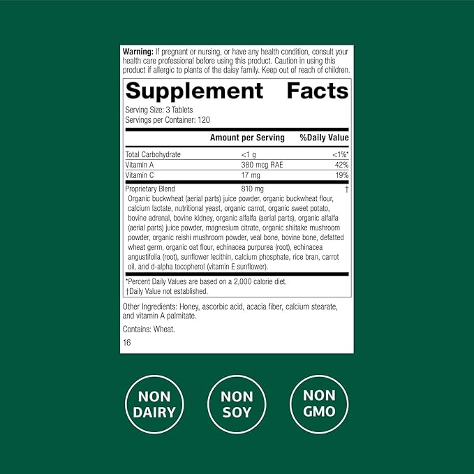Standard Process Inc. Cataplex A-C-P Heart, Gum Health, Immune Support, Vascular Supplement with Vitamin C, Magnesium Citrate, Nutritional Yeast, Vitamin A, Reishi Mushroom Powder - 360 Tablets