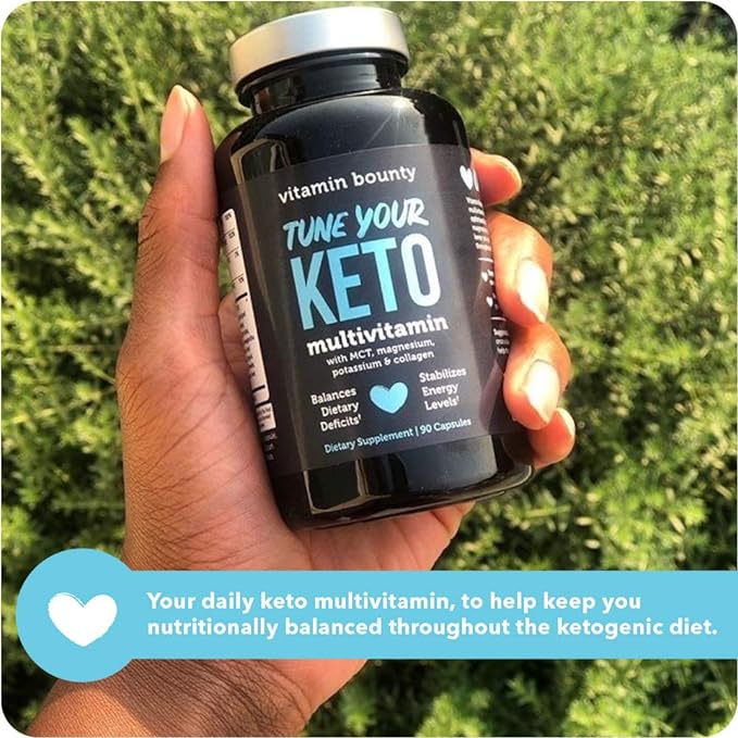 Vitamin Bounty Tune Your Keto Multivitamin with Magnesium & Potassium - Daily Supplements for Men & Women on Keto Diet - Energy & Cramp Relief - Ketosis Support - GLP-1 Support - 90 Capsules