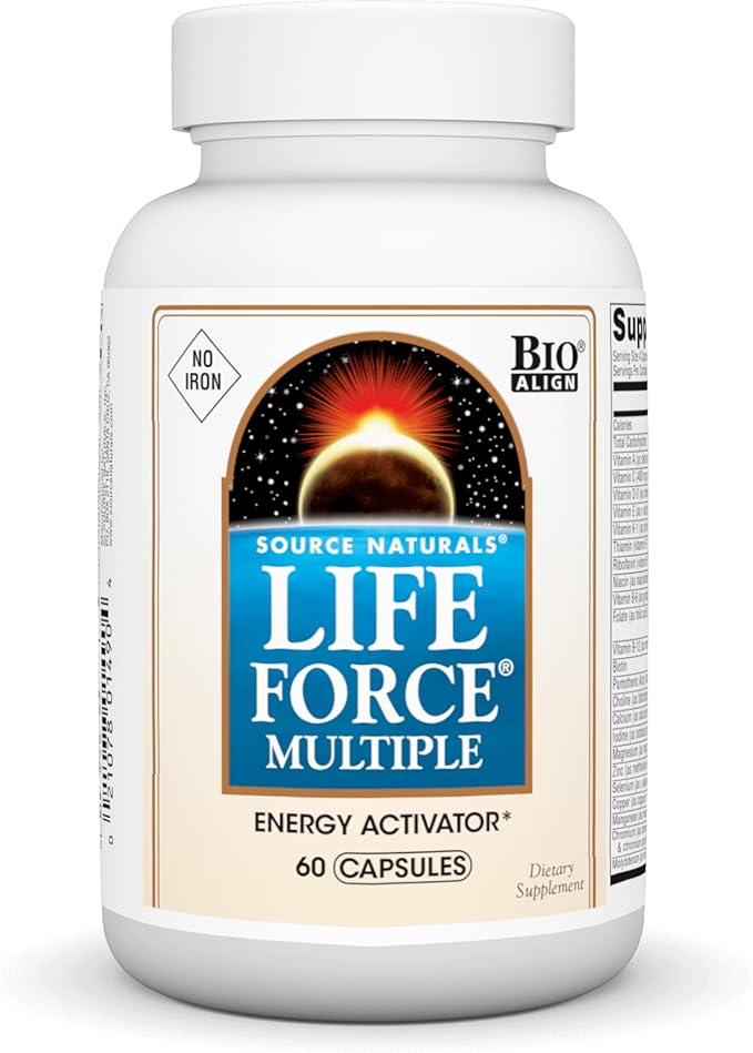 Source Naturals Life Force Multiple Iron Free Daily Multivitamin High Potency Essential Vitamins, Minerals, Antioxidants & Nutrients - Energy & Immune Boost* - 60 Capsules