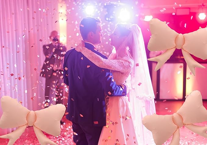 3 Pcs Bow Big Balloon Macaron Pink Bow Theme Birthday Party Baby Shower Girl Party Decoration Suppli 