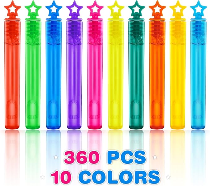 360 Pieces Mini Bubble Wands, Party Favors Assortment Toys for Kids,Themed Birthday, Halloween, Goodie Bags, Carnival Prizes, Wedding, Bubble Maker Outdoor Gifts for Girls & Boys