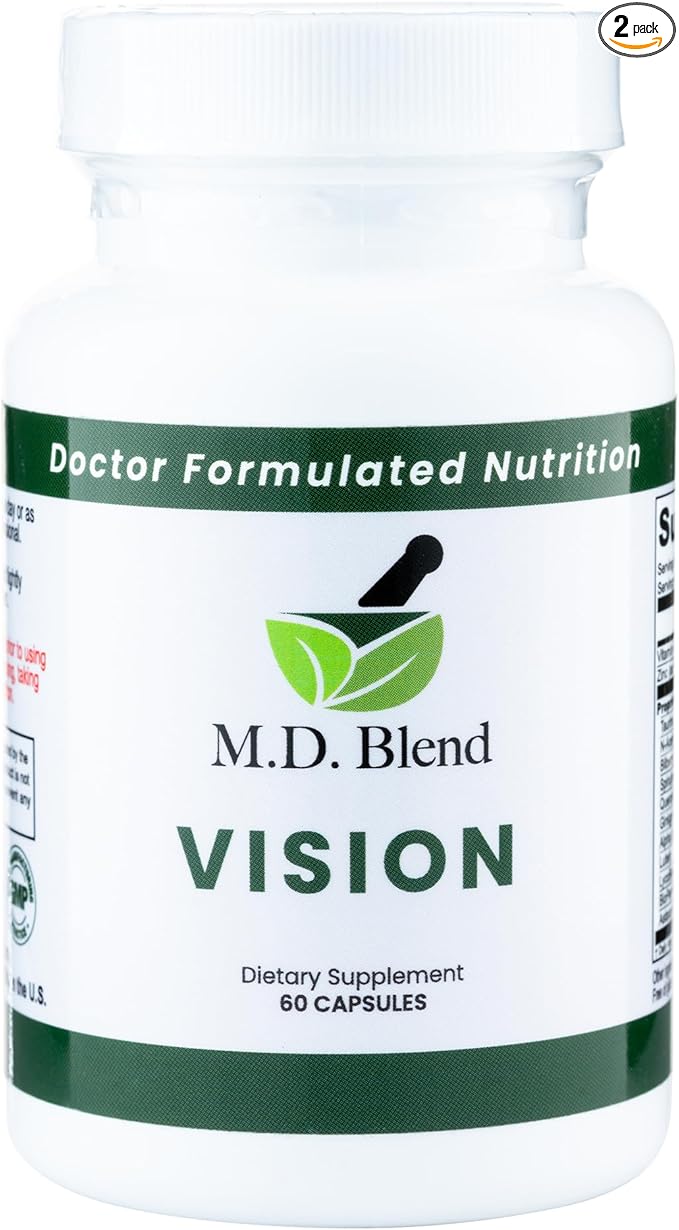 Vision - Expert Formulated - Natural Robust Blend for Eye Wellness - with Lutein, Zeaxanthin, Astaxanthin, Zinc, Thiamine, Vitamins A & C - 30 Capsules (2 Pack)