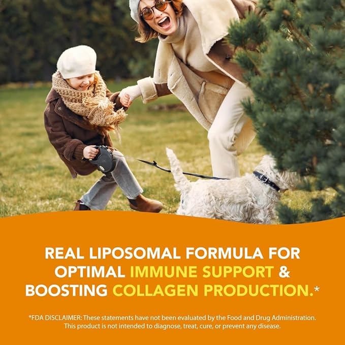 AMANDEAN Liposomal Vitamin C 1000mg. Liquid VIT C Supplement. Immune Support, Skin Health, Collagen Production. Fast Absorbing Antioxidant Delivery. Quali-C, Soy-Free, Vegan, Non-GMO.