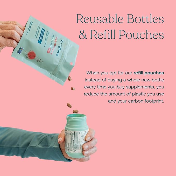 True Grace Daily Women’s Multivitamin 50+ - 120 Easy-to-Swallow Tablets - Immune, Energy, Longevity & Memory Support - Vegan - Gluten, Soy & Iron Free - 60 Servings