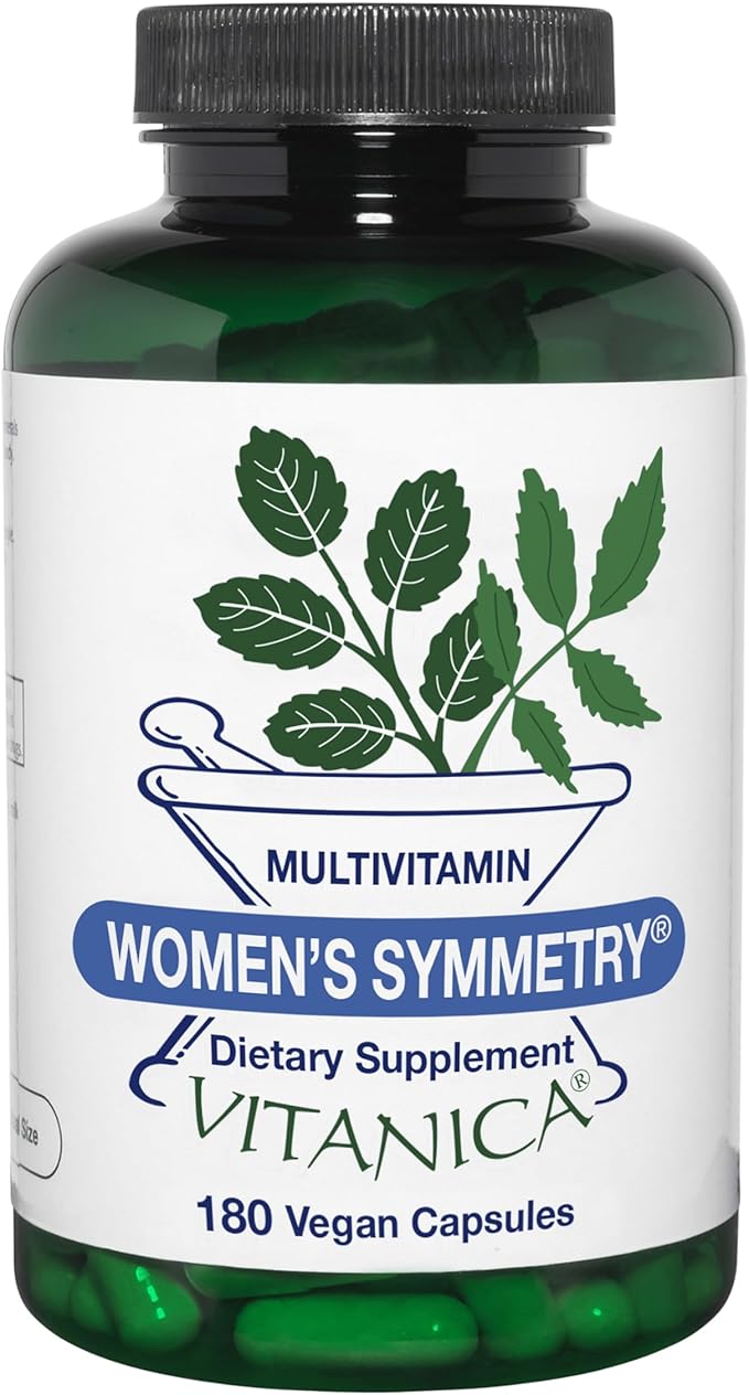 Vitanica Women's Symmetry, High Potency Daily Multivitamin, Vegan/Vegetarian, 180 Capsules