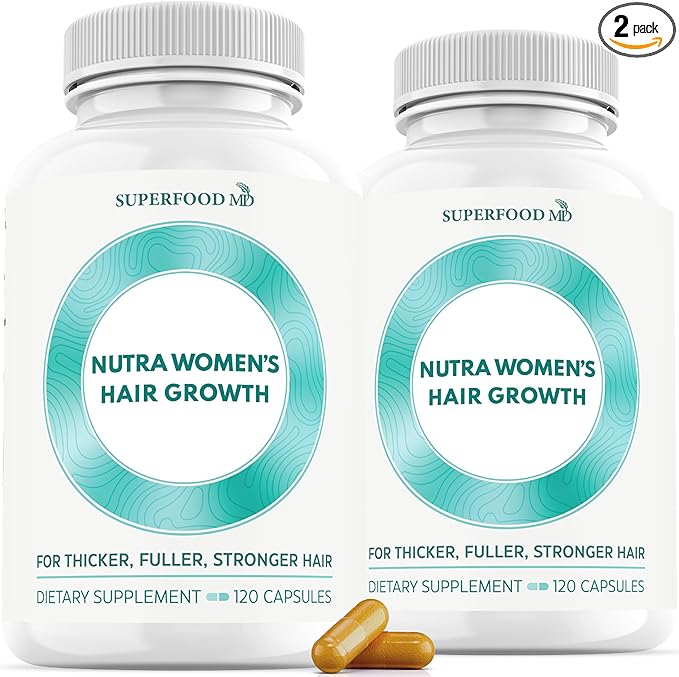 Women's Balance Hair Growth Supplements, Ages 45 and Up, Customer Proven for Visibly Thicker Hair and Scalp Coverage, Soy-Free, Made with 26 Ingredients Including Beta Carotenes - 2 Month Supply
