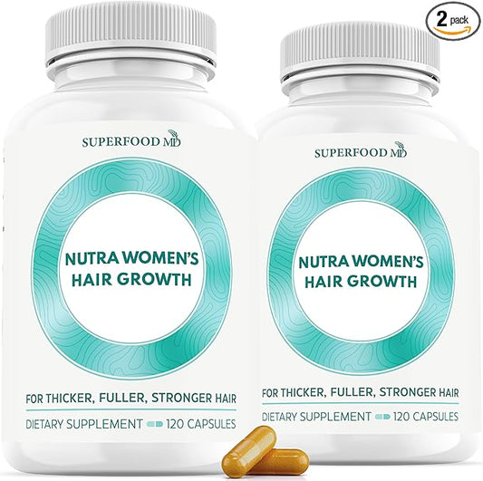 Women's Balance Hair Growth Supplements, Ages 45 and Up, Customer Proven for Visibly Thicker Hair and Scalp Coverage, Soy-Free, Made with 26 Ingredients Including Beta Carotenes - 2 Month Supply