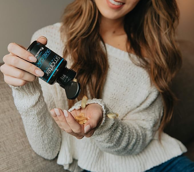 (3 Pack) Smarter Omega 3 Fish Oil, Berry Flavor, Burpless, Tasteless, 2000mg, DHA EPA Triple Strength Brain, Made with AlaskOmega®