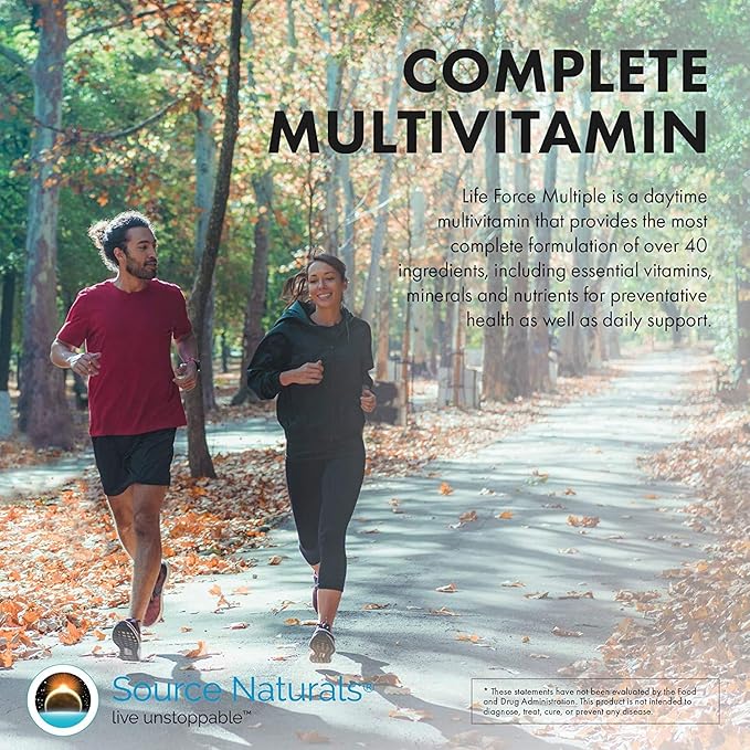 Source Naturals Life Force Multiple Daily Multivitamin High Potency Essential Vitamins, Minerals, Antioxidants & Nutrients - Energy & Immune Boost - 90 Tablets