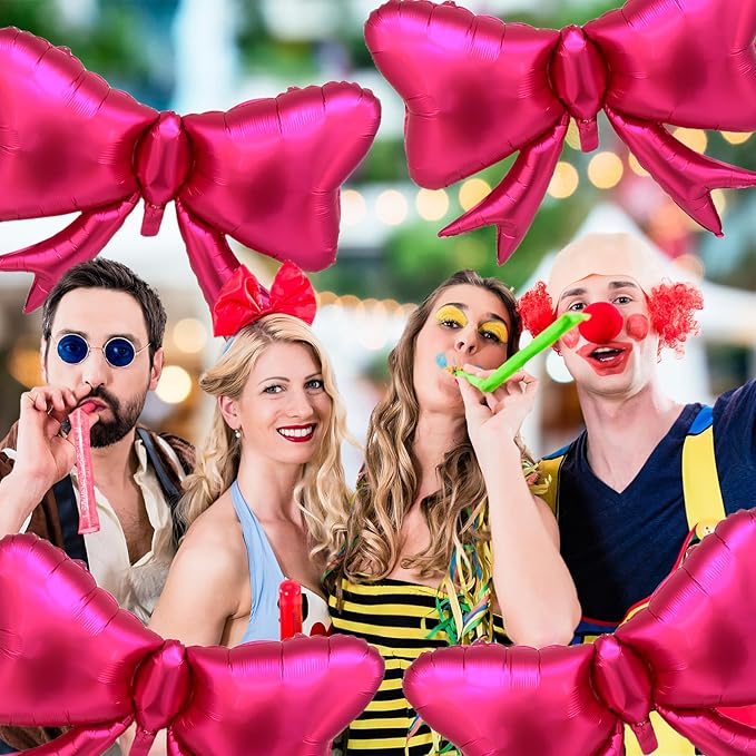 FBQ 6 Pcs Bow Balloons Matte Rose Bow Theme Birthday Party Girl Party Wedding Decorations Supplies