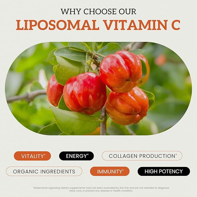 EARTHEN supplements Liposomal Vitamin C | Made with Organic Ingredients | 1400MG Per Serving | 180 Capsule - 90 Serving | Non GMO | Fat Soluble - High Absorption Antioxidant