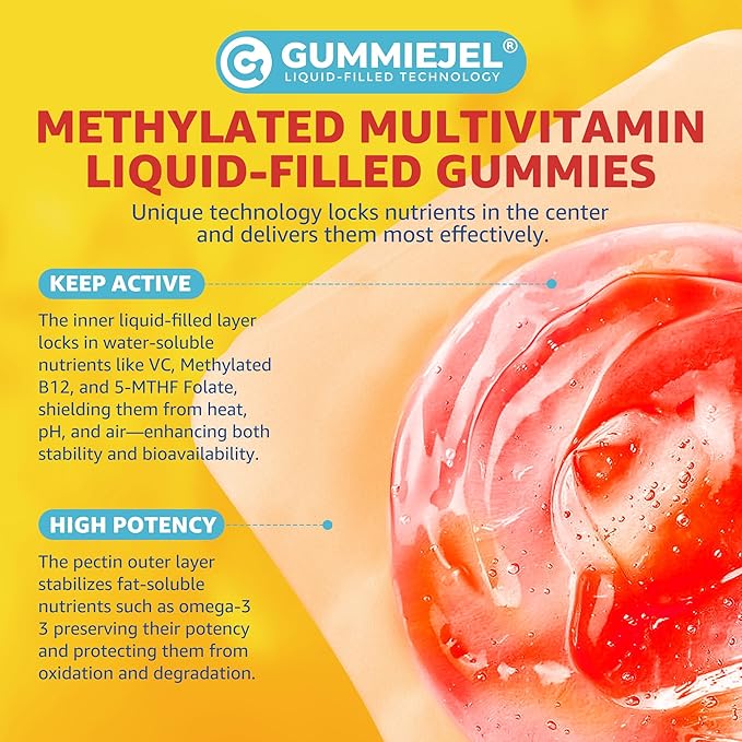 (2 Pack) Kids Multivitamin Gummies with Iron, Sugar Free, Kids Daily Vitamins + Probiotics, Algae Omega 3 (EPA/DHA), A, C, D, Methyl B12, Folate, B6, Zinc, Biotin, for Healthy Growth, Immune Support