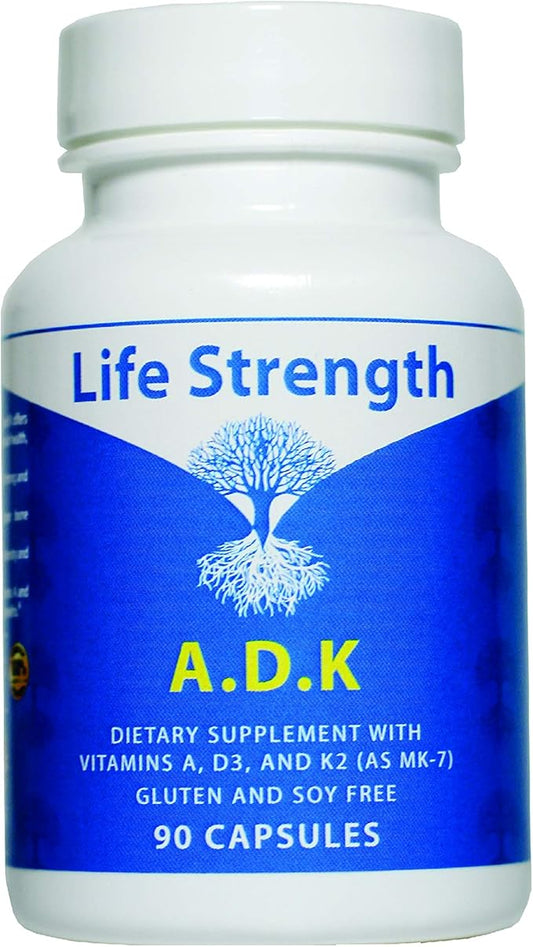 ADK 90 CT Physician Formulated Vitamins A1, D3 & K2 (as MK7) Bone, Heart & Immune System Support Gluten Free, Soy Free, Non-GMO (90 Count Pack of 1)