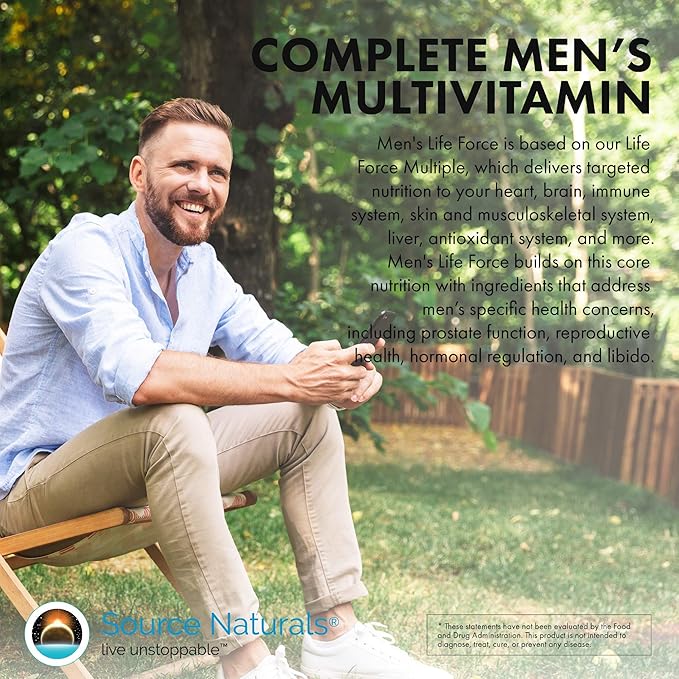 Source Naturals Men's Life Force Multiple Daily Multivitamin & Immune Health Supplement - 13 Essential Vitamins, Nutrients & Minerals - 180 Tablets
