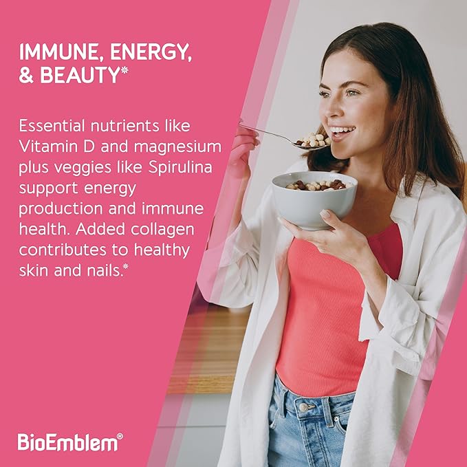 BioEmblem Women's Triple Magnesium Complex and Multivitamin fro Cardiovascular Health and Nutritional Needs