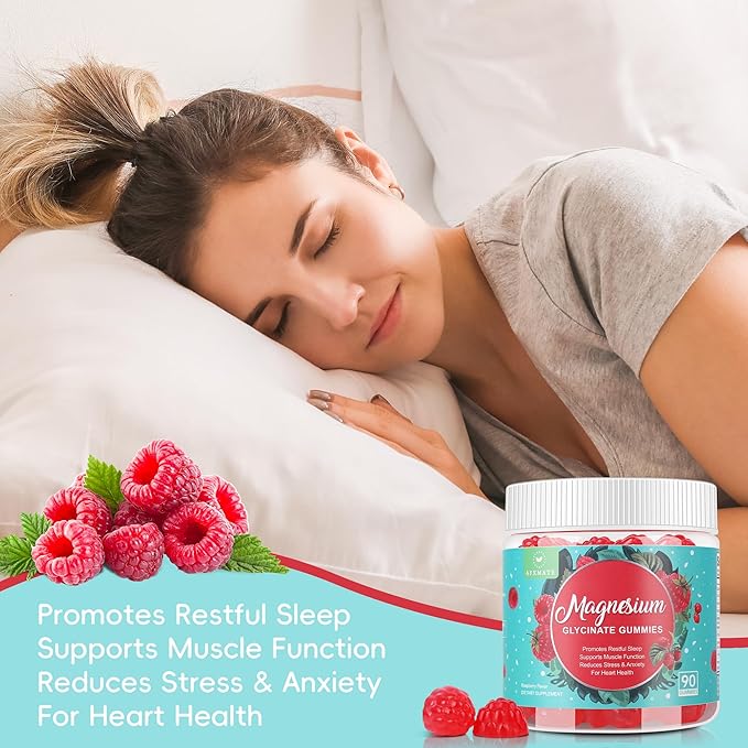 90 Count Magnesium Glycinate Gummies 400 mg - Sugar Free Magnesium Supplement for Adults with Glycinate & Malate, L-Theanine, Ashwagandha, Zinc, Vitamin B6 & D3, Supports Relaxation & Sleep