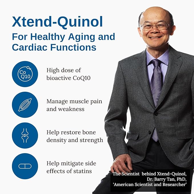 Xtendlife Xtend-Quinol - Natural CoQ10 Ubiquinol and GG (Geranylgeraniol) Supplement for CoEnzyme Q10 Production, Heart Health, Cellular Energy, and Aging Health - 2 Month Supply