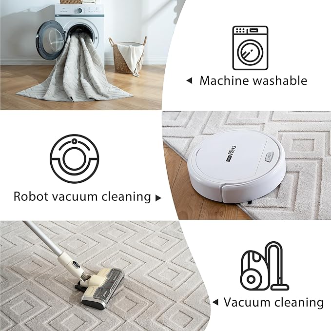 Area Rug 5X8,Washable Area Rugs with Non-Slip TPR Backing Design,FluffyFeeling,High Traffic,Durable,Easy Clean Area Rug for Entryway,Kitchen,Bathroom,Bedroom,Living Room,Grey