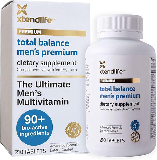 Xtendlife Total Balance Men's Premium Extra Strength Daily Multivitamin & Mineral - 90+ Nutrients for Complete Immune, Heart, Digestive, and Cellular Health - 30 Day Supply