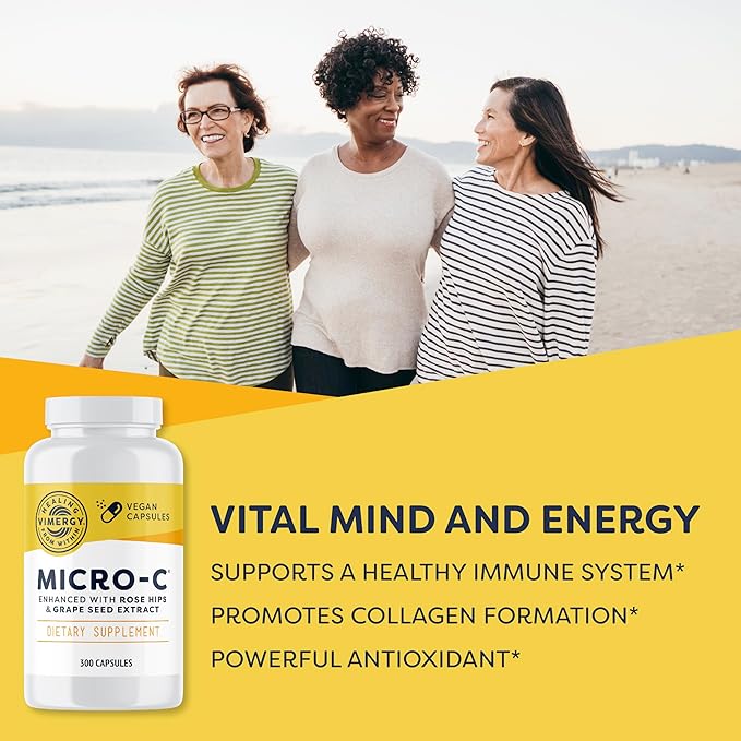 Vimergy Micro-C® Vitamin C Capsules – 500mg per Capsule, Supports Immune Health*, Promotes Collagen Production, Supports Healthy Bones*, Kosher, Vegan & Gluten-Free, Value Size 300 Capsules