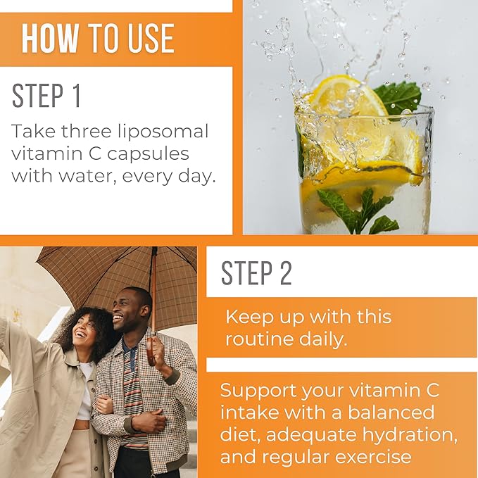 Liposomal Vitamin C 2000mg | Superior Delivery System | 300 Capsules Immune Support & Collagen Booster | High Absorption Ascorbic Acid, High Dose Vitamin c, Zero Soy, 100% Non–GMO