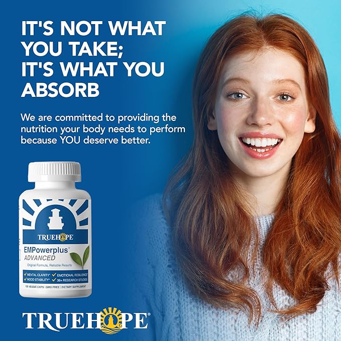 Truehope EMPowerplus Advanced Multivitamin for Women and Men - Broad-Spectrum Essential Multivitamin and Chelated Minerals to Support Cognitive Functions - Original Formulation - 120 Capsules