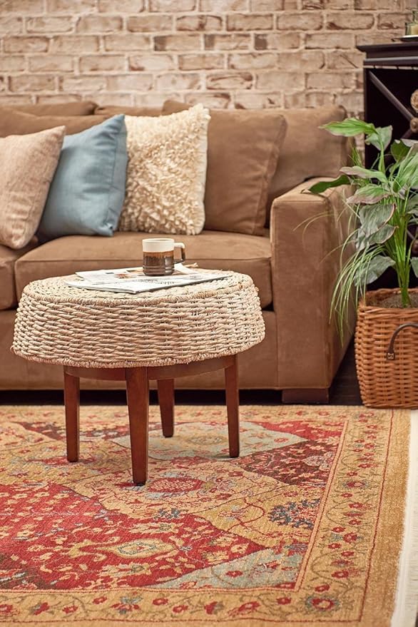 Unique Loom Edinburgh Collection Area Rug - Tulip (2' 7" x 10' Runner Tan/Red)