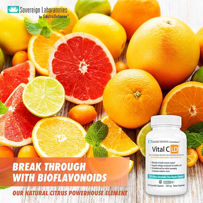 Vital C-LD - Enhanced Liposomal Vitamin C - 530mg Capsules - 120 Count