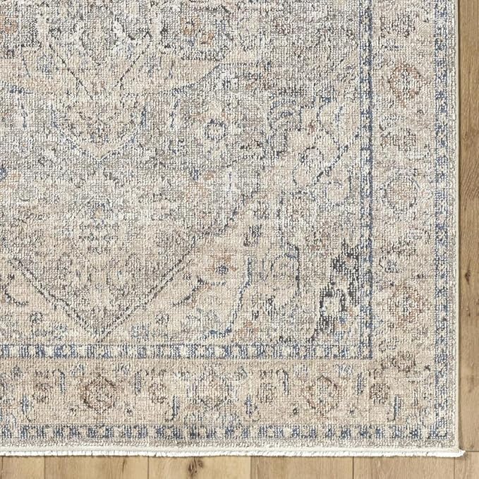Livabliss x Galey Alix Maria Elena I Vintage Medallion Area Rug, 6'4" x 9' (6' x 9'), Taupe