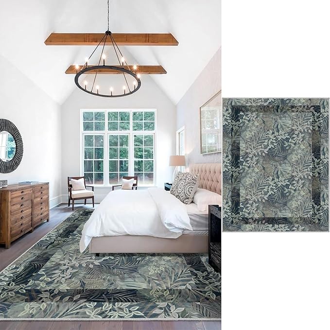 Area Rugs - 8x10 Rugs for Living Room,Non Slip Indoor Boho Area Rug Carpet Home Décor for Entryway, Bedroom, Dining Room (Sage Green)