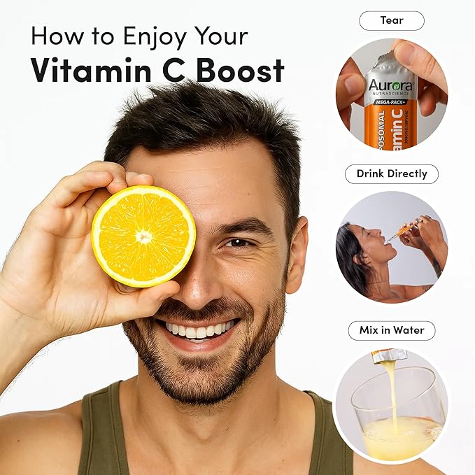 Aurora Nutrascience Micro-Pack Liposomal Vitamin C, Immune Support, 1,000 mg Per Serving, Gluten Free, Non-GMO, 30 Single Serve Packets, 21.7 oz