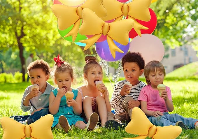 3 Pcs Bow Big Balloon Macaron Yellow Bow Theme Birthday Party Baby Shower Girl Party Decoration Supplies