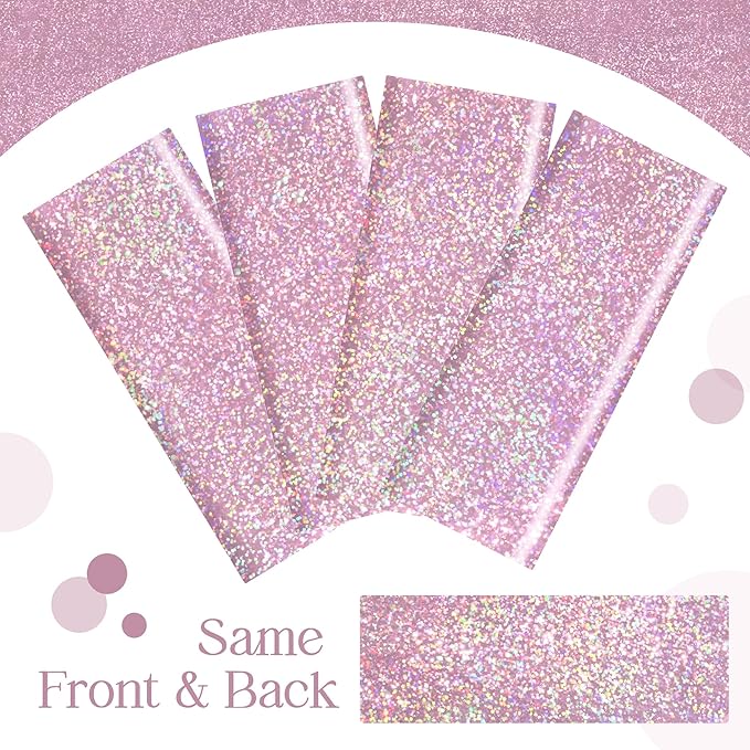 8 pcs Pale Pink Holographic Laser Tablecloths Light Pink Shiny Table Covers 40" x 108" Disposable Rectangle Table cloths for Girl Birthday Party Wedding Anniversary Bachelorette Baby Shower Décor