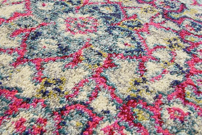 Unique Loom Medici Collection Floral Medallion Traditional Vintage Light Blue Runner Rug (2' 7 x 10' 0)