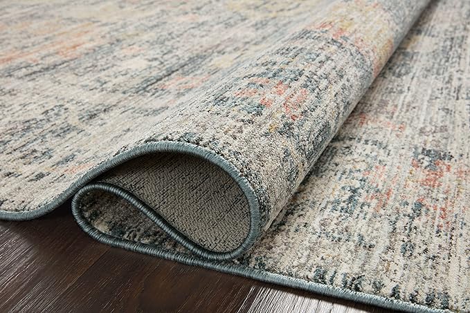 Loloi Magnolia Home by Joanna Gaines Millie Collection MIE-01 Blue/Multi 2'-7" x 12'-0", .25" Pile Height, Runner Rug