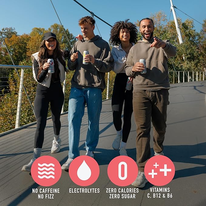 Yesly Functional Water, Kiwi Strawberry, Naturally Flavored Still Water with Electrolytes, Magnesium, Potassium, Vitamin C, B6 & B12, Zero Sugar, No Artificial Sweeteners, 16 Fl Oz Cans, 12 Pack