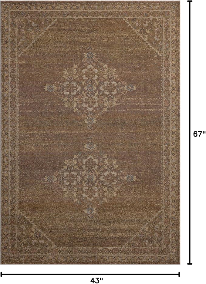 Loloi Magnolia Home by Joanna Gaines Mona Collection MOA-04 Sunset/Natural 3'-7" x 5'-7" Accent Rug