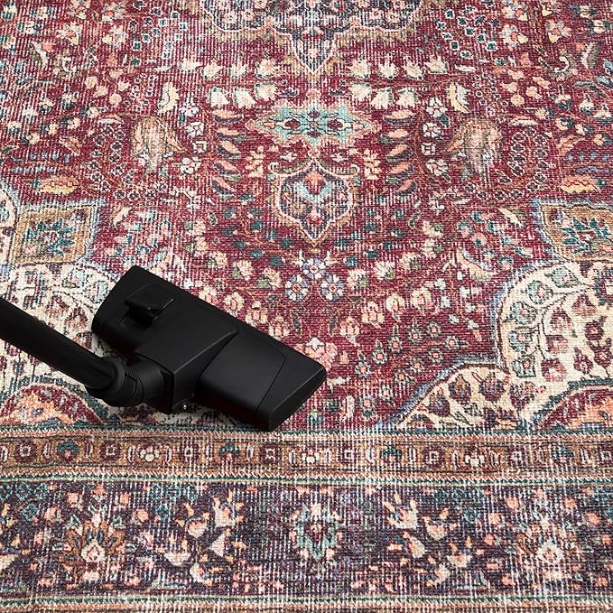 Keen Home Design 5x7 Rug - Machine Washable Area Rug with Non-Slip Backing, Ideal for Living Room, Dining Room, Bedroom - Vintage, Easy Clean, Durable, Low Pile Rug - (5' x 7')