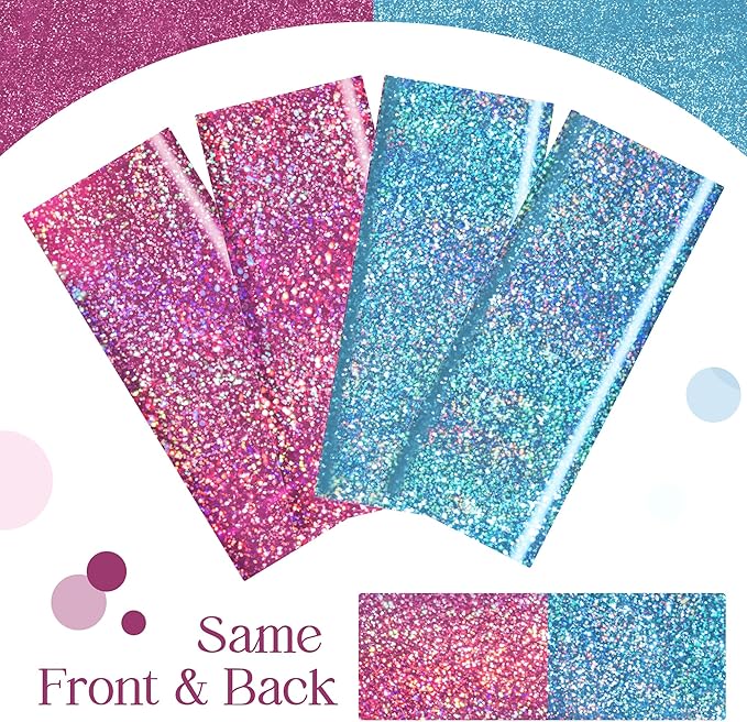 4 Pcs Pink&Blue Holographic Laser Tablecloths Iridescence Shiny Table Covers 40" x 108" Foil Rectangle Table cloths for Baby Shower Undersea Ocean Birthday Party Winner Wedding Party Décor