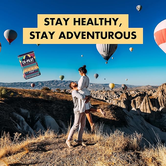 Travel Vitamin Supplement for Flight and Daily, Jet Lag, Energy, Immune, Digestion Support, Promote Calmness with Ashwagandha, Rhodiola, Chia & D3 for Better Sleep & Mood | Vegan, 60 Count