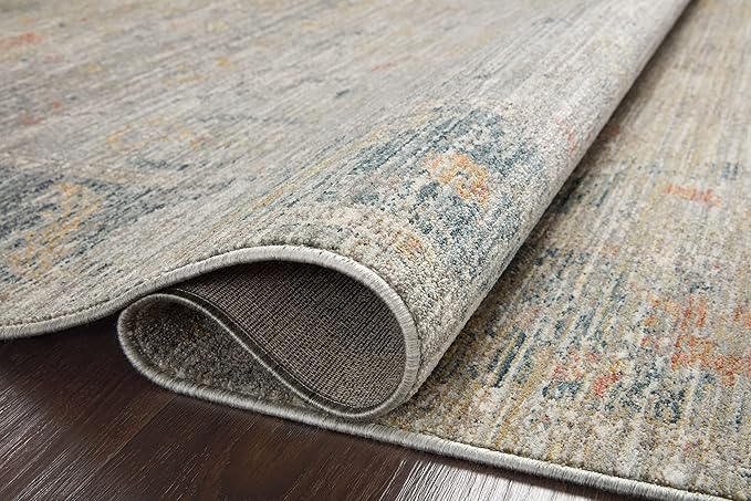 Loloi Magnolia Home by Joanna Gaines Millie Collection MIE-04 Slate/Multi 3'-6" x 5'-6", .25" Pile Height, Accent Rug