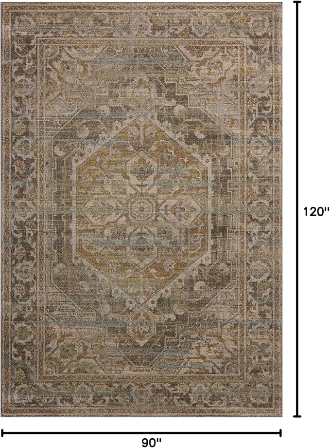 Loloi Magnolia Home by Joanna Gaines Mona Collection MOA-01 BARK/Sunrise 7'-6" x 10' Area Rug